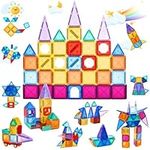 Benxdara Magnetic Building Blocks, 71 PCS 3D Colorful Magnetic Tiles Toys Set for Kids, Clear Learning Educational Building Construction Magnet Toys for 3+ Years Old Toddlers Boys and Girls