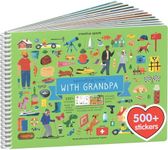 Sticker Book for Kids 2-4, 500+ Kids Stickers - Spending Time with Grandpa by Cupkin - 12 Coloring Pages, 12 Scenes - Fun Toddler Travel Activity Coloring and Sticker Books for Kids Ages 4-8 + 8-10