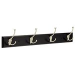 Franklin Brass FBLDFT4-BSE-R 26.5" Rail with 4 Light Duty Flared Tri-Hooks, Black/Satin Nickel