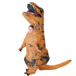 Inflatable Dinosaur Costume for Kid Blow up T-t-rex Outfit Funny Halloween Dino Costume Suit (Brown)