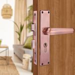 Godrej Mortise Lock I Mortise Door Handle Lock for Main & Internal Door in Residential & Commercial Spaces I NEH 20-1 CK I Antique Copper Finish 20cm / 8 Inches Handle, with Lock Body & 3 Keys