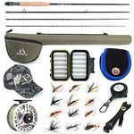 Maxcatch Extreme Fly Fishing Combo Kit 3/5/6/8 Weight, Starter Fly Rod and Reel Outfit, with a Protective Travel Case (4wt Rod Combo)