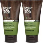 Every Man Jack Daily Face Lotion for Men - Deeply Moisturize and Revive Dry, Tired Skin with Hyaluronic Acid, Aloe Vera and Niacinamide - 2.5 oz Men’s Face Lotion (2 Pack)