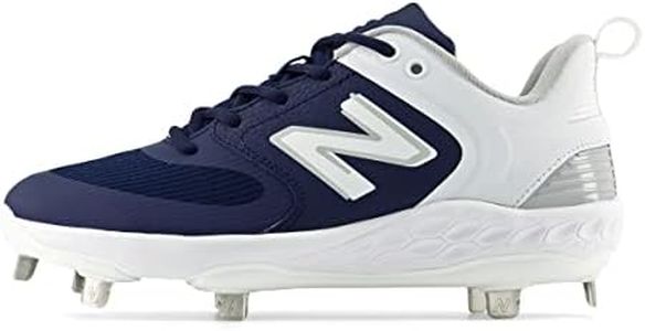 New Balance Women's Fresh Foam Velo V3 Softball Shoe, Navy/White, 9.5 US