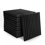 1" X 12" X 12" Acoustic Foam Panels, Studio Wedge Tiles, Sound Panels wedges Soundproof Sound Insulation Absorbing Home and Office (12 Pack, Black)