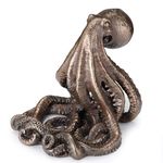 Antique Bronze Finish Octopus Cell Phone Holder Kraken Statue