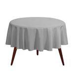 Gee Di Moda Round Tablecloth - 90 Inch Charcoal Round Table Cloth for 30 to 60 Inch Round Tables - Heavy Duty Washable Fabric - for Buffet Table, Holiday Party, Dinner, Wedding & Baby Shower