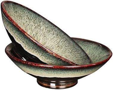 jinsongdafa Ceramic Japanese Ramen Noodle Soup Bowl Set of 2, For Ramen, Pho, Soup, Salad, pasta, Asian Dishes,Udon noodles,Chinese Large Ramen Bowl - Microwave dishwasher oven safe, Black 8.2 Inch