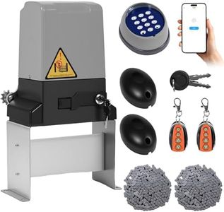 Exquimac Automatic Sliding Gate Opener with App Control, 1000W Electric Gate Motor for Gates Up to 5510 lbs, 2 Remotes, 20ft Roller Chain, Auto-Close, Obstruction Detection, Infrared Safety