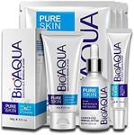BIOAQUA 4in1 Face Acne Treatment Scar Removal Spots Whitening Oil Cream Face Masks Scar Blemish Marks Moisturizing Oil 100g+30g+30ml+4pcs X30g