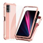 Ailiber Tough Mobile Phone Covers, T-Mobile Revvl 6 Pro 5G Phone Case with Screen Protector, Dual Layer Protection, Shock-Absorbing Corners TPU Bumper, Heavy Duty Cover for Revvl6 Pro-Rose Gold