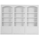 Dollhouse Display Cabinet,1:12 Simulation Miniature Furniture Wooden Triple Bookshelf Bookcase Model Toy for Living Room Dollhouse Decoration Accessories (White)