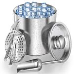 Ice Bucket, Homeasy Ice Bucket for Home Bar 3L Stainless Steel Double Wall Bar Ice Bucket Set with Lid, Tongs, Scoop and Strainer Keeps Ice Cold & Dry Great for Bar, Party, Beer, Champagne and Wine