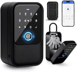 Gaurqiah Smart Key Lock Box, Fingerprint, TTLock APP Control, Ekey, Passcode, Access Card, Bluetooth Unlock for Convenient Home, Airbnb, Realtor, Office Security - Wall Mounted & Door Hanging Design