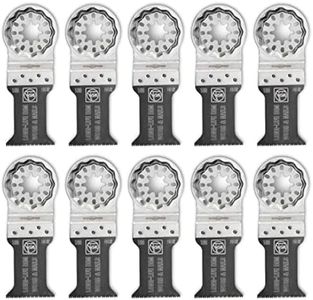 Fein StarLock E-Cut Long-Life Oscillating Saw Blade - Medium Waisted Shape 1-3/8" Width for All Woods, Drywall and Plastics - Fits Most Multitools - 10-Pack - 63502160290