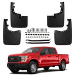 PSLER Fit for F-150 F150 2021 2022 2023 2024 (Without Fender Flares) Mud Flaps Set of 4PCS Mud Guard Kit Splash Guards Mudguards Mudflaps with Hardware Kits Accessory Front and Rear Accessories