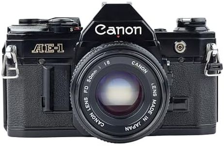 Canon AE-1 35mm SLR Film Manual Focus Camera (Black) with 50MM Canon FD Mount Lens. (Renewed)