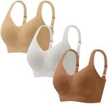 YAFINMO Sports Bras for Women High Support Wireless Bras No Underwire Push Up Full Coverage Bra Seamless Crossover Bra 3PCS