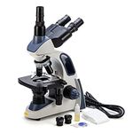 SWIFT SW380T 40X-2500X,Trinocular Compound Lab Microscope with Double Layer Mechanical Stage,Siedentopf Head, Wide-Field 10X/25X Eyepieces