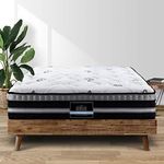 Giselle Bedding Queen Mattress Bed Mattresses Cool Gel Foam 35cm Thickness, with 7-Zone Pocket Spring System and Breathable Euro Top, 5Yrs Warranty, Medium Firm, White + Grey with Vacuum Packed