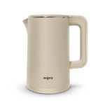 Wipro Vesta BK206 Cool Touch Electric Kettle, 1.8 Litres,Anti-Rust Shield, Super Fast Heating, 3x Protection - Overheat, Dry Boil & Auto Shut-off, One Touch Opening,1500 Watts, 2 Years Warranty, Biege