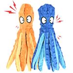 RIO Direct Dog Plush Toys Octopus - No Stuffing Dog Squeaky Toys with Crinkle Paper, Sturdy Dog Chew Toys Funny Interactive Toys for Small to Medium Dogs Training and Playing