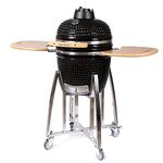 Fresh Grills Ceramic BBQ Grill - Mini Kamado BBQ Oven, Barbecue Grill and Charcoal Smoker with Stand - Portable Oven for Outdoor Cooking and Camping… (18 inch - Maxi)