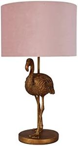 Lexi Lighting Animal Inspired Table Lamp, Flamingo Standing Lamp, Golden Polyresin Base, Pink Shade, E27 Lamp Holder, Whimsical and Unique Design, Perfect Room Decor for Kids Room or Living Room