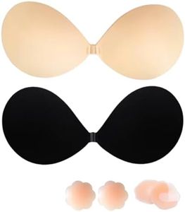 Soutien-gorge adhésif push-up - Dos nu - Soutien-gorge sans bretelles - Soutien-gorge adhésif - Soutien-gorge push-up - Soutien-gorge sans bretelles - Invisible - Réutilisable - 2 pièces avec 4