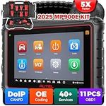 Autel MaxiPRO MP900E KIT Scanner: 2025 Level-up of MP808BT KIT, MP808BT Pro, MS906BT w/ 11 Non-OBDII Adapter Kit, DoIP CAN-FD, 40+ Service, OE ECU Coding, Bi-Directional Test, All System Scan, FCA SGW