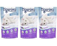 Tigerino Crystals Lavender Silicate Cat Litter 15L (5L X 3) Scented Antibacterial Disposable And Hypoallergenic Hygiene Litter