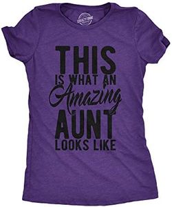 Womens This Is What An Amazing Aunt Looks Like T shirt Funny Family Tee For Ladies (Heather Purple) - XXL