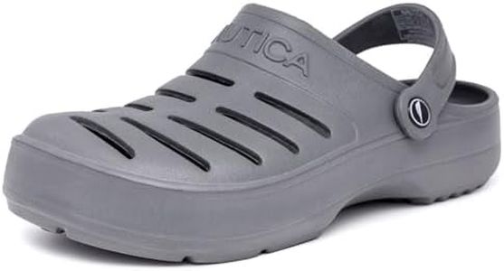Nautica Men's Clogs - Athletic Sports Sandal - Water Shoes Slip-On With Adjustable Back Strap-River Edge-Grey Size-10