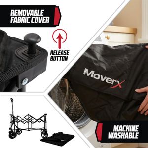 MoverX 200L Folding Trolley – Black Collapsible Utility Cart