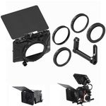 Fotga Mini 4x4 4x5.65 Lens Matte Box +15mm Rod Clamp for DSLR Mirrorless Camera A7 A7R A7S II III IV Z8 Z7 II R3 R5C R50 GH6 BMPCC 4K 6K,Fits 52mm 55mm 58mm 62mm 67mm 72mm 77mm 82mm Lens & Filter