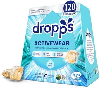 Dropps Activewear Biobased Power Laundry Detergent Pods, Crisp Breeze (120 Count) - Laundry Pods Fights Tough Stains & Odors, Sweat & Dirt - HE Compatible Laundry Supplies for Clean Clothes