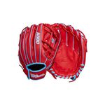 Wilson A500 11.5" Infield Youth Baseball Glove - Right Hand Throw, Red/Blue/White