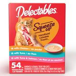 Hartz Delectables Squeeze Up Interactive Lickable Wet Cat Treats, Variety Flavour, 54 Count