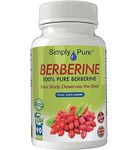 Simply Pure 100% Natural Berberine Capsules x 90, 500mg, Gluten Free, GM Free, Vegan