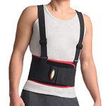 MAXAR Deluxe Industrial Back Support Belt for Men and Women - Back Brace for Lower Lumbar Pain Relief, Sciatica, Scoliosis, Disc, Lifting at Work - Lumbar Support Belt with Removable Suspenders/Straps