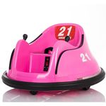 Kids Bumper Car, 360-Degree Rotation Spin Children's Waltzer Cars with Dual Joystick, Remote Control, Colorful Flashing Lights and Music, Battery Powered Ride on Toy for Boys Girls (Pink)