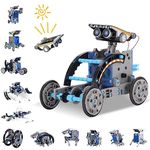 ACELIFE STEM Solar Robot Toy 12-in-1 Educational Science Kit DIY Building Toy Construction Engineering Set for Kids Age 8-12 Boys & Girls Birthday, Solar Powered Toy-Blue