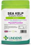 Lindens Sea Kelp 500mg - 100 Tablets | Rich in Potassium Iodide (Iodine) | Thyroid, Skin, Energy, Metabolism & Cognition Support | Sea Moss | Vegan | 3+ Months Supply | Made in the UK