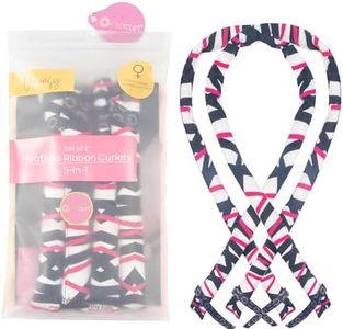 Octocurl Ribbon Curlers - Heatless Curling Headband - Flexible Curling Ribbon for Heatless Curls - Set of 2 (Cotton Poplin - Viva Diva)