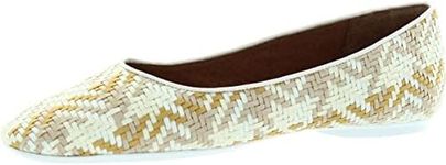 Gentle Souls by Kenneth Cole Women's Eugene Travel Ballet Woven Flat, Cognac Multi, 8