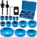 Swpeet 17Pcs Hole Saw Set with 3/4"