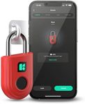 igloohome Smart Padlock Lite, iOS/Android App Fingerprint Access Remotely Generates Bluetooth-Keys IPX6 Certified.(Red)
