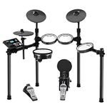 HXW SD61-5 Electric Drum Set Complete 8-Piece Electronic Drum Kit For Adults With 447 Sounds, 50 Kits, Dual-zone Snare and Cymbal With Choke, Rubber Kick Tower