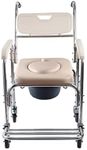 Toilet Commode Chair with Wheels an