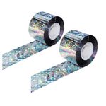 Homvik 2pcs Bird Scarer Reflective Tape Double Sided Flash Deterrent Tape for Scare Pigeon Woodpeckers and Other Birds Away Garden Outdoor House Patio Orchard guttering 1.9inch X 530FT